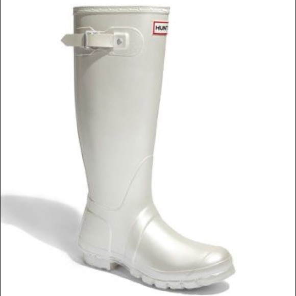 Hunter Shoes - 🥾 Hunter Pearl White Tall Simple Classic Winter Rain Boots Shoes